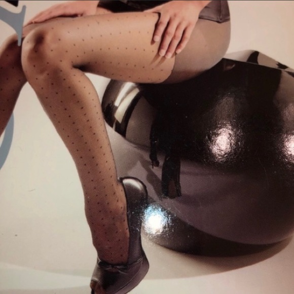 HP - Luxe Sheer Black Tulle Dots Hosiery - Picture 5 of 5